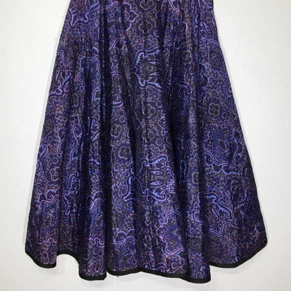 Vintage 50's Purple Quilted Full Circle Skirt, Rockabilly Swing Pin Up Sock Hop - Picture 7 of 16